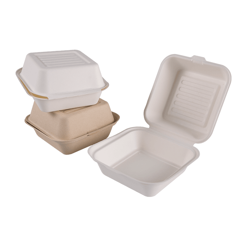 Cukrová třtina Bagasse Square Takeaway Burger Lunch Container